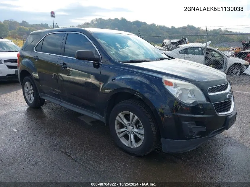 2GNALAEK6E1130038 2014 Chevrolet Equinox Ls