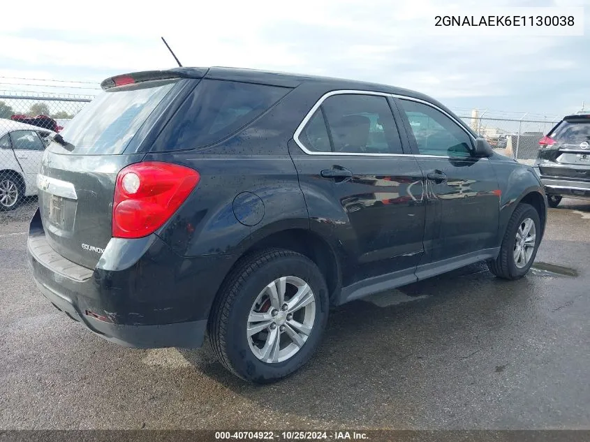 2GNALAEK6E1130038 2014 Chevrolet Equinox Ls