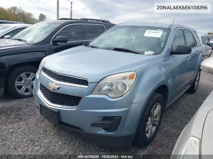 2014 Chevrolet Equinox Ls VIN: 2GNALAEK6E6108396 Lot: 40706029