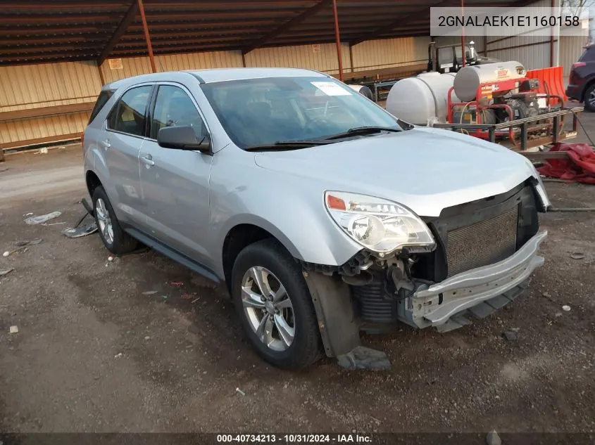 2014 Chevrolet Equinox Ls VIN: 2GNALAEK1E1160158 Lot: 40734213