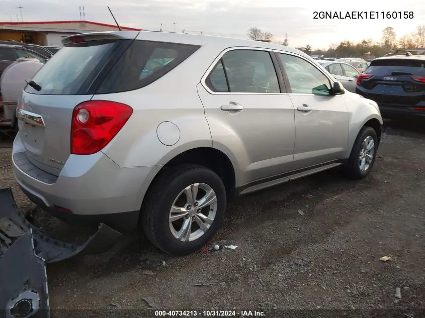 2014 Chevrolet Equinox Ls VIN: 2GNALAEK1E1160158 Lot: 40734213