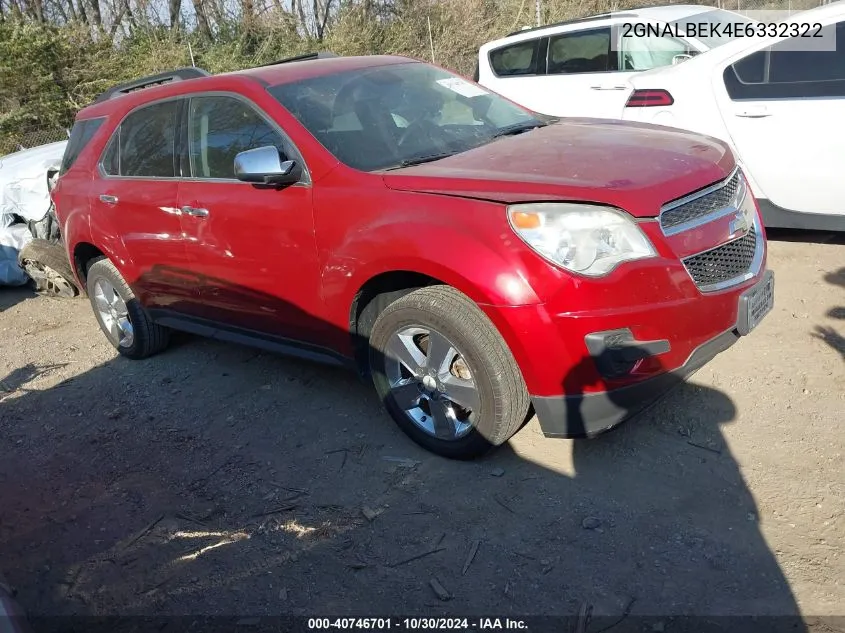 2014 Chevrolet Equinox 1Lt VIN: 2GNALBEK4E6332322 Lot: 40746701