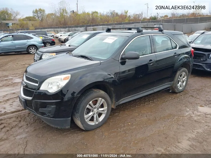 2014 Chevrolet Equinox Ls VIN: 2GNALAEK3E6247398 Lot: 40751085