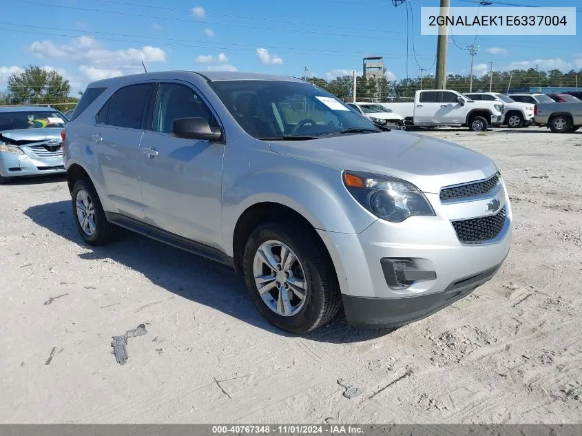 2014 Chevrolet Equinox Ls VIN: 2GNALAEK1E6337004 Lot: 40767348