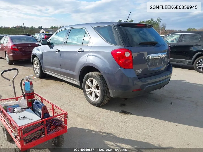 2GNFLEEK6E6358945 2014 Chevrolet Equinox Ls