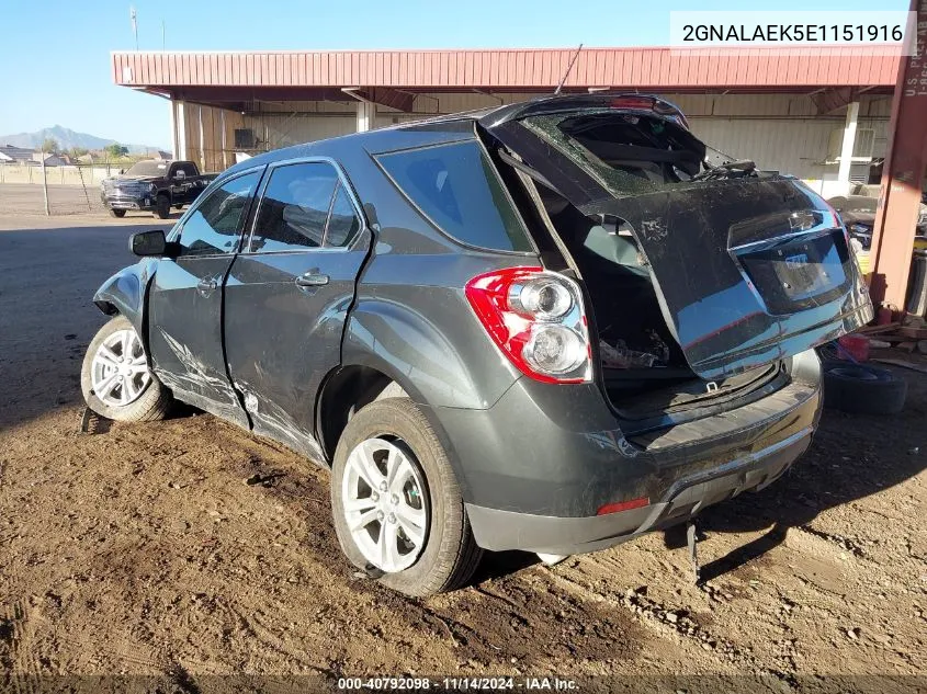 2014 Chevrolet Equinox Ls VIN: 2GNALAEK5E1151916 Lot: 40792098