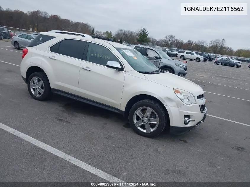 2014 Chevrolet Equinox Ltz VIN: 1GNALDEK7EZ116562 Lot: 40829376