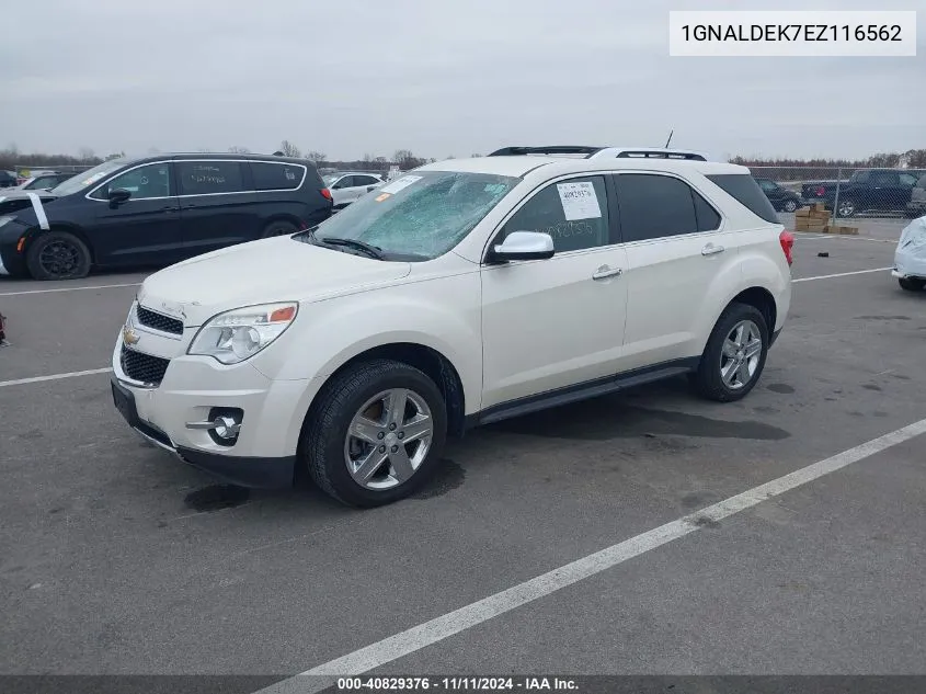 2014 Chevrolet Equinox Ltz VIN: 1GNALDEK7EZ116562 Lot: 40829376