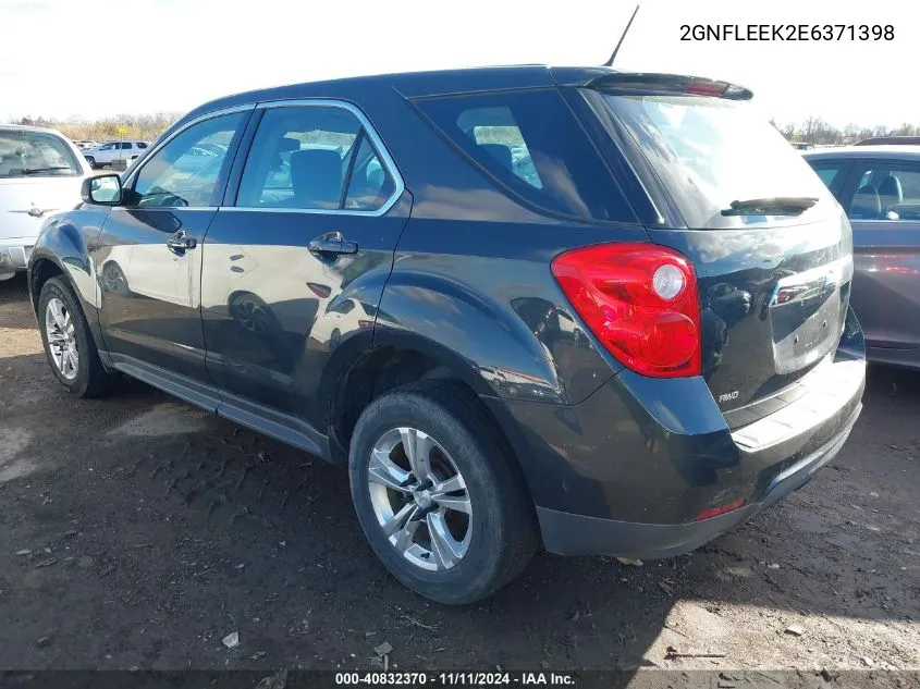 2014 Chevrolet Equinox Ls VIN: 2GNFLEEK2E6371398 Lot: 40832370