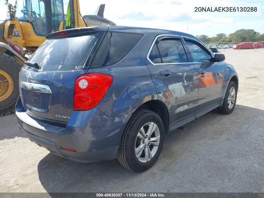 2014 Chevrolet Equinox Ls VIN: 2GNALAEK3E6130288 Lot: 40838307