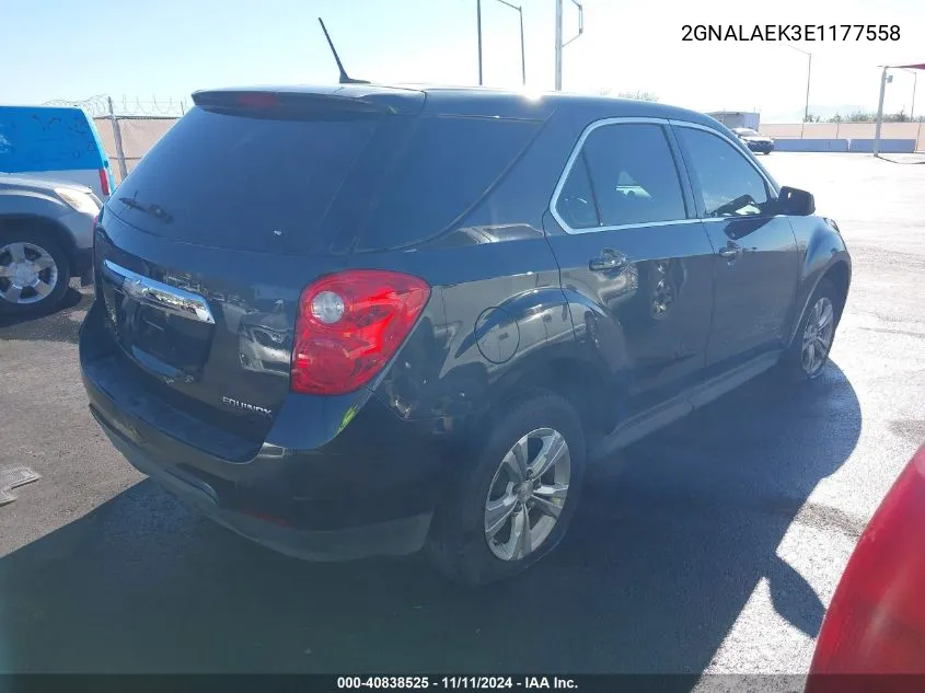 2014 Chevrolet Equinox Ls VIN: 2GNALAEK3E1177558 Lot: 40838525