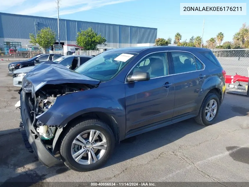 2014 Chevrolet Equinox Ls VIN: 2GNALAEK0E6176211 Lot: 40856534