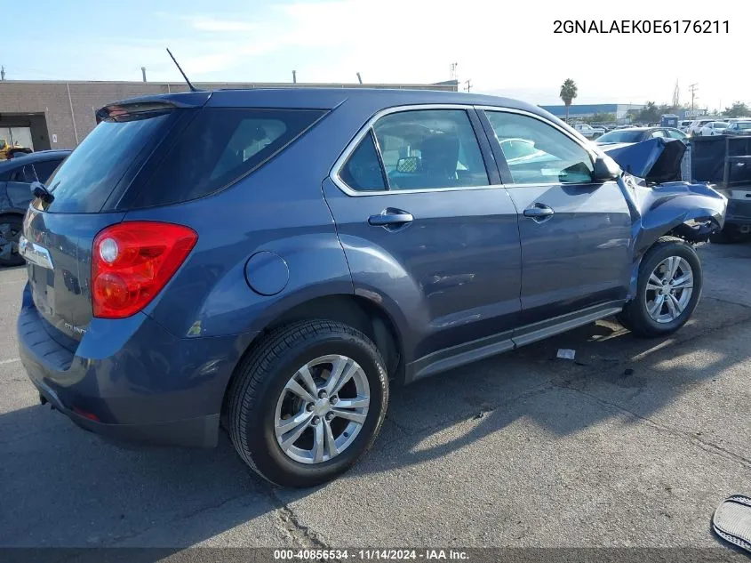 2014 Chevrolet Equinox Ls VIN: 2GNALAEK0E6176211 Lot: 40856534