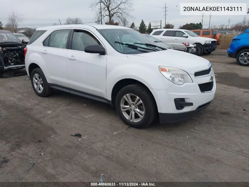 2014 Chevrolet Equinox Ls VIN: 2GNALAEK0E1143111 Lot: 40860633