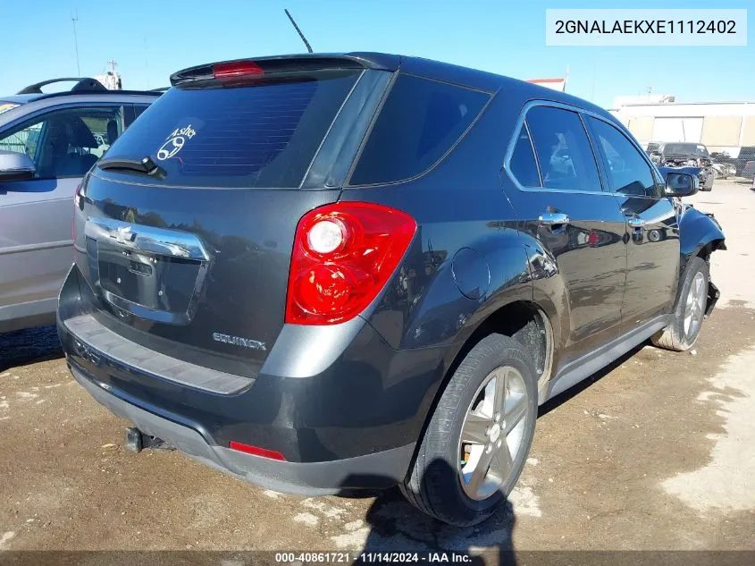 2014 Chevrolet Equinox Ls VIN: 2GNALAEKXE1112402 Lot: 40861721