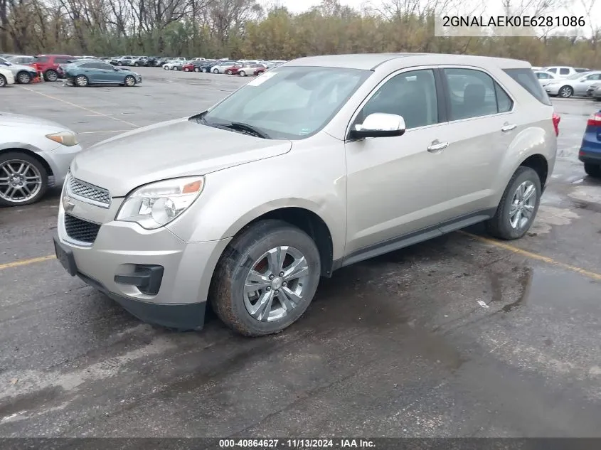 2014 Chevrolet Equinox Ls VIN: 2GNALAEK0E6281086 Lot: 40864627