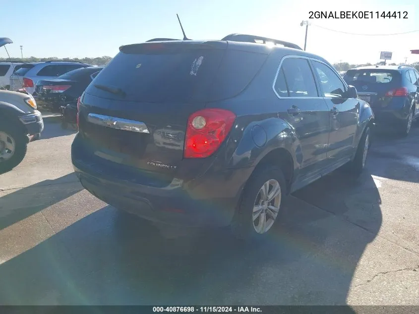 2014 Chevrolet Equinox 1Lt VIN: 2GNALBEK0E1144412 Lot: 40876698