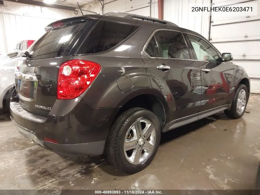 2014 Chevrolet Equinox Ltz VIN: 2GNFLHEK0E6203471 Lot: 40893893