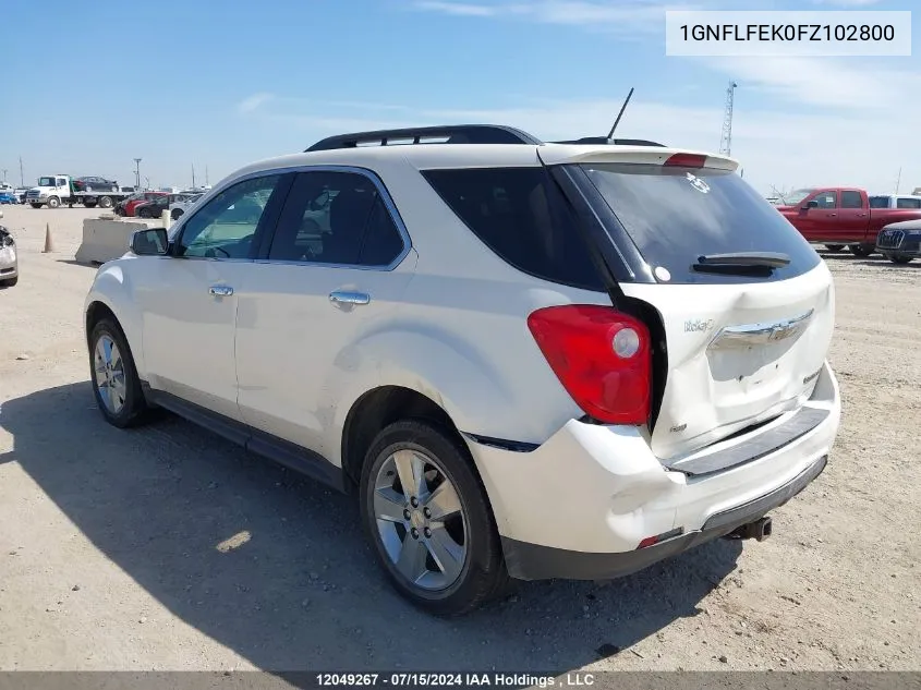 2015 Chevrolet Equinox VIN: 1GNFLFEK0FZ102800 Lot: 12049267