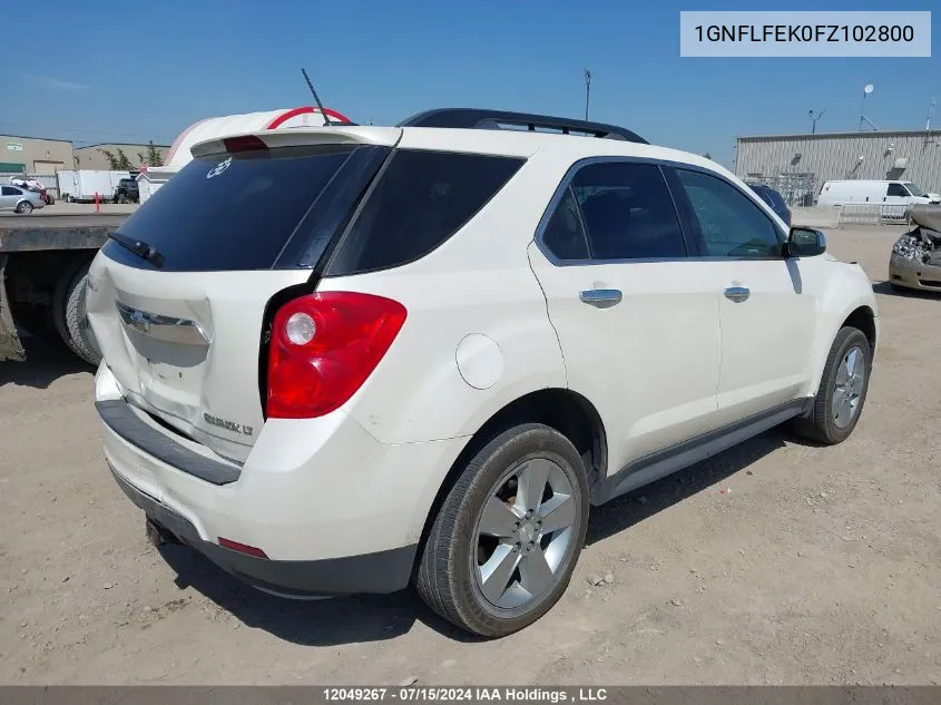 2015 Chevrolet Equinox VIN: 1GNFLFEK0FZ102800 Lot: 12049267