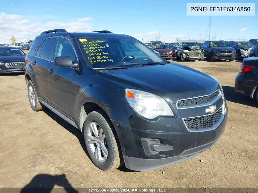 2015 Chevrolet Equinox Lt VIN: 2GNFLFE31F6346850 Lot: 12112996