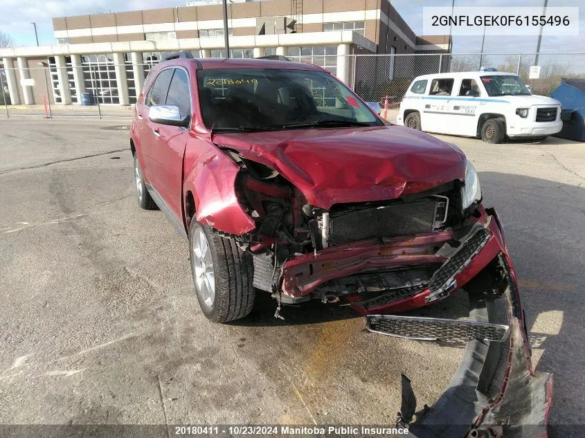 2015 Chevrolet Equinox Lt VIN: 2GNFLGEK0F6155496 Lot: 20180411