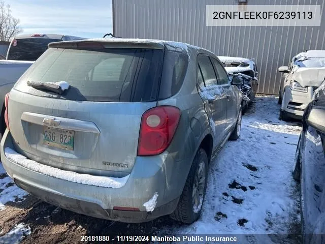 2015 Chevrolet Equinox Ls VIN: 2GNFLEEK0F6239113 Lot: 20181880