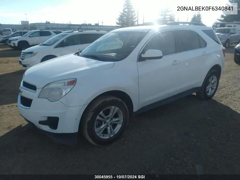 2015 Chevrolet Equinox Lt VIN: 2GNALBEK0F6340841 Lot: 30045955