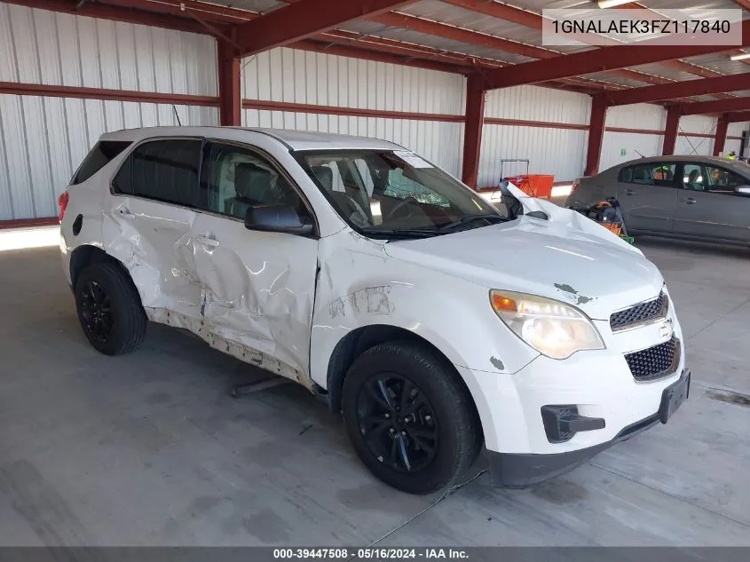 1GNALAEK3FZ117840 2015 Chevrolet Equinox Ls