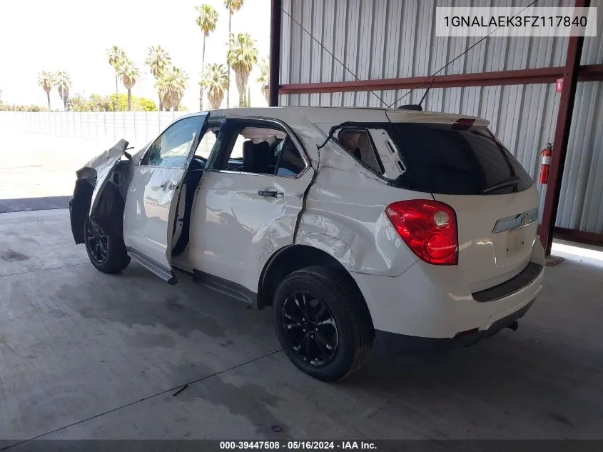 1GNALAEK3FZ117840 2015 Chevrolet Equinox Ls