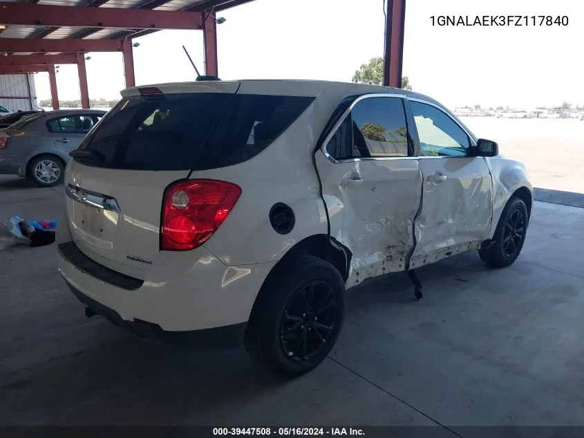 1GNALAEK3FZ117840 2015 Chevrolet Equinox Ls