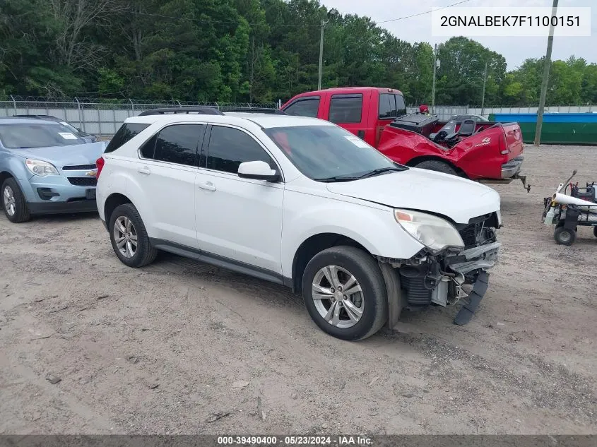 2015 Chevrolet Equinox 1Lt VIN: 2GNALBEK7F1100151 Lot: 39490400