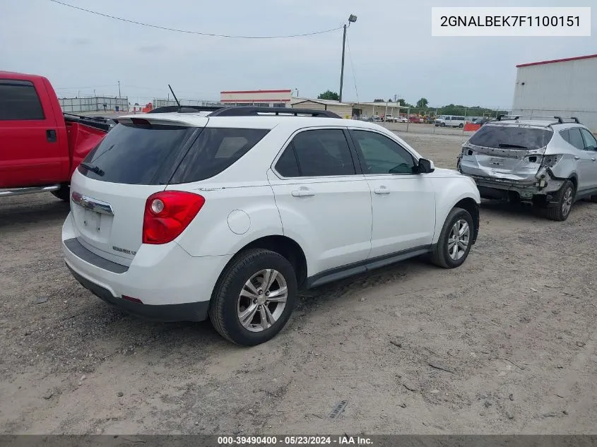 2015 Chevrolet Equinox 1Lt VIN: 2GNALBEK7F1100151 Lot: 39490400