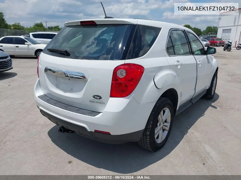 2015 Chevrolet Equinox Ls VIN: 1GNALAEK1FZ104732 Lot: 39608312