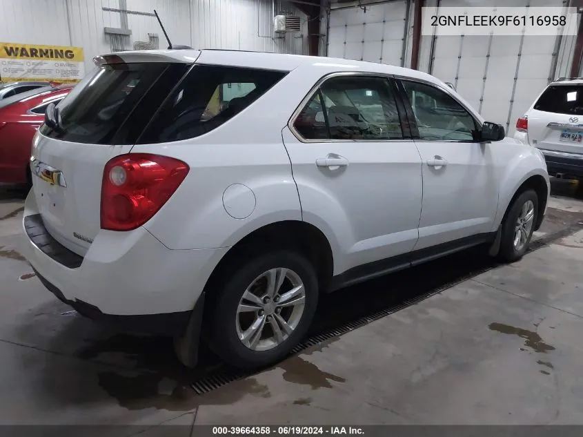 2015 Chevrolet Equinox Ls VIN: 2GNFLEEK9F6116958 Lot: 39664358