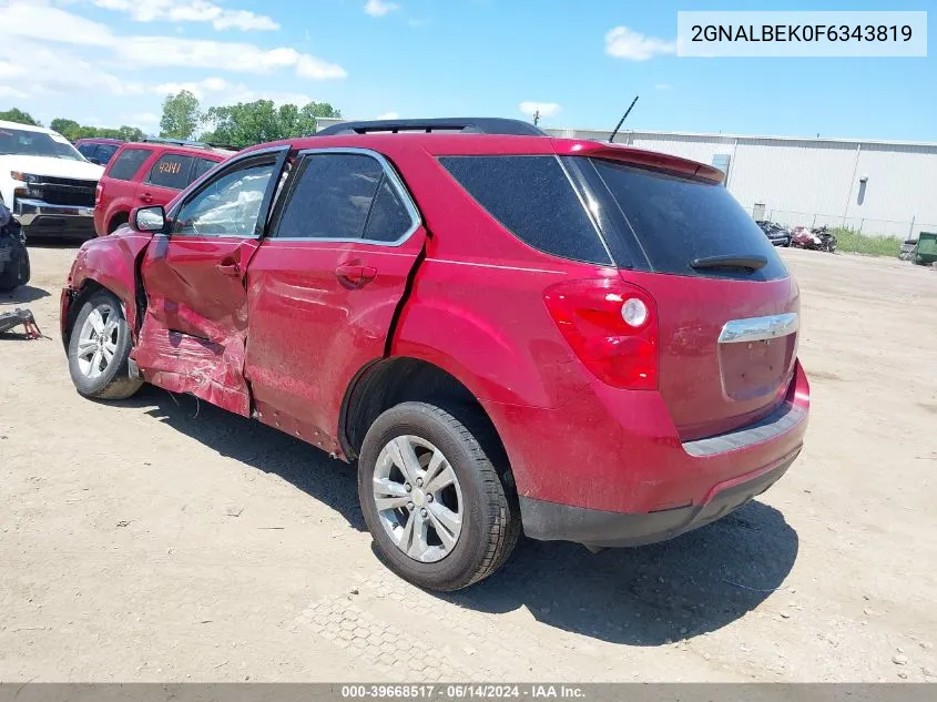 2015 Chevrolet Equinox 1Lt VIN: 2GNALBEK0F6343819 Lot: 39668517