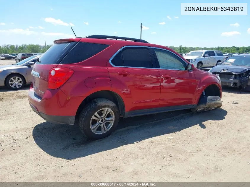 2015 Chevrolet Equinox 1Lt VIN: 2GNALBEK0F6343819 Lot: 39668517