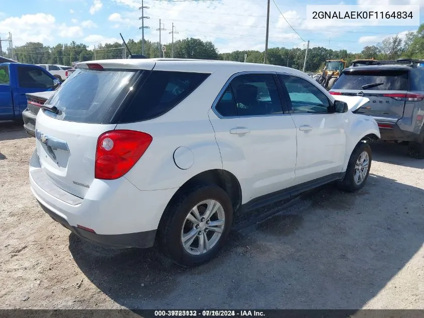 2015 Chevrolet Equinox Ls VIN: 2GNALAEK0F1164834 Lot: 39723132