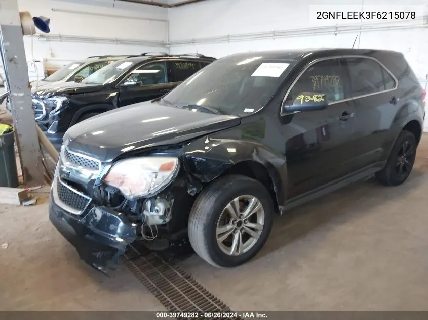 2015 Chevrolet Equinox Ls VIN: 2GNFLEEK3F6215078 Lot: 39749282