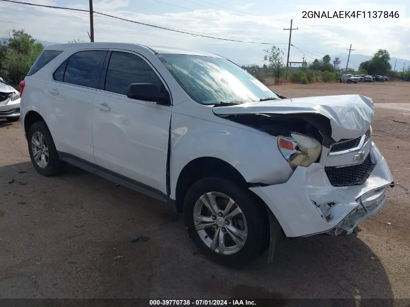 2015 Chevrolet Equinox Ls VIN: 2GNALAEK4F1137846 Lot: 39770738