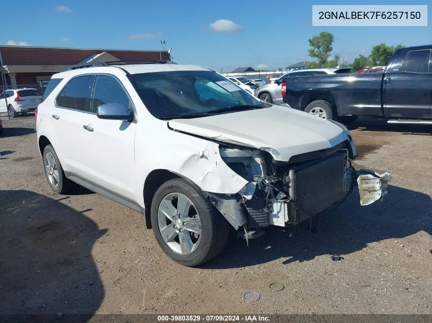 2015 Chevrolet Equinox 1Lt VIN: 2GNALBEK7F6257150 Lot: 39803529