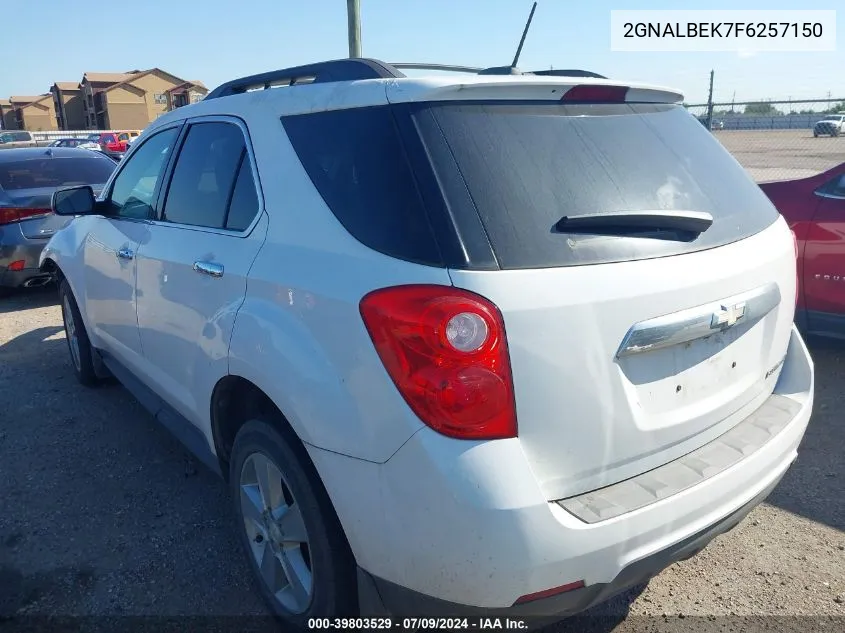 2015 Chevrolet Equinox 1Lt VIN: 2GNALBEK7F6257150 Lot: 39803529