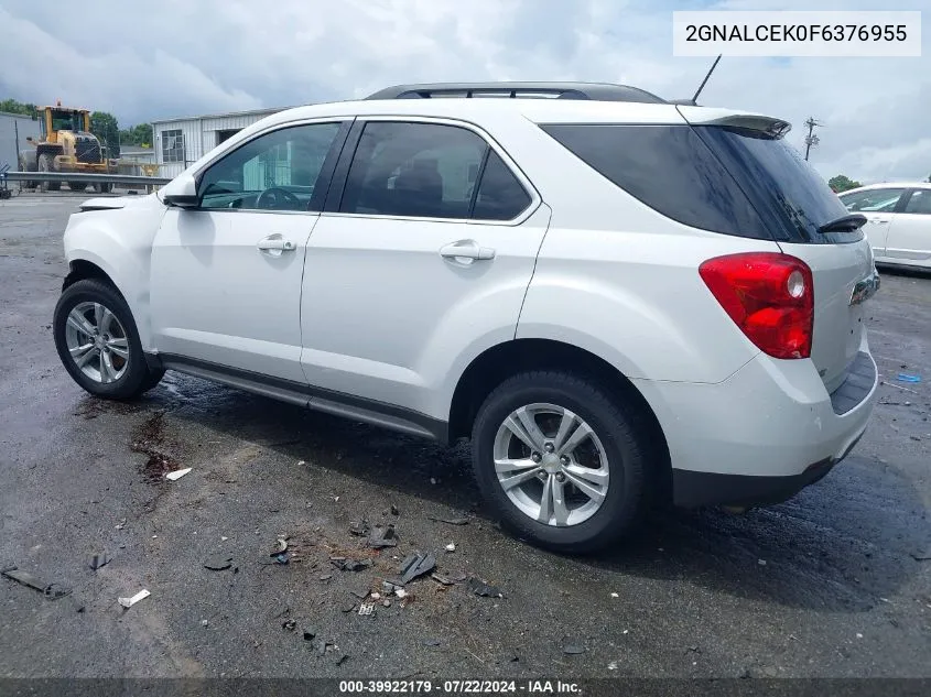 2015 Chevrolet Equinox 2Lt VIN: 2GNALCEK0F6376955 Lot: 39922179