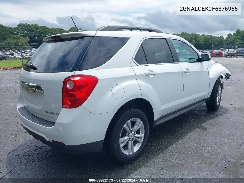 2015 Chevrolet Equinox 2Lt VIN: 2GNALCEK0F6376955 Lot: 39922179