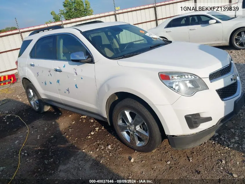 2015 Chevrolet Equinox 1Lt VIN: 1GNALBEKXFZ139839 Lot: 40037846