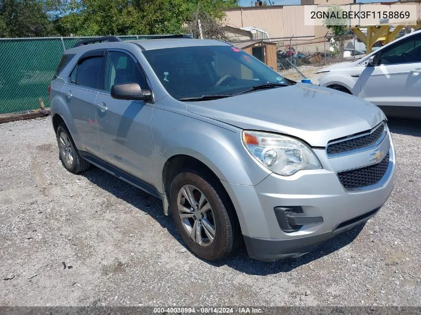 2015 Chevrolet Equinox 1Lt VIN: 2GNALBEK3F1158869 Lot: 40038994