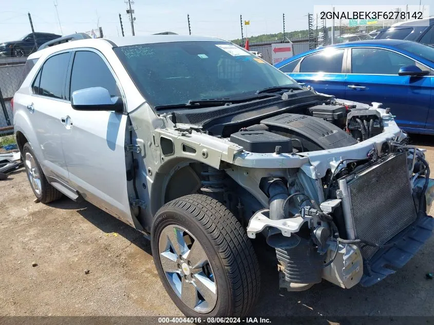 2015 Chevrolet Equinox 1Lt VIN: 2GNALBEK3F6278142 Lot: 40044016