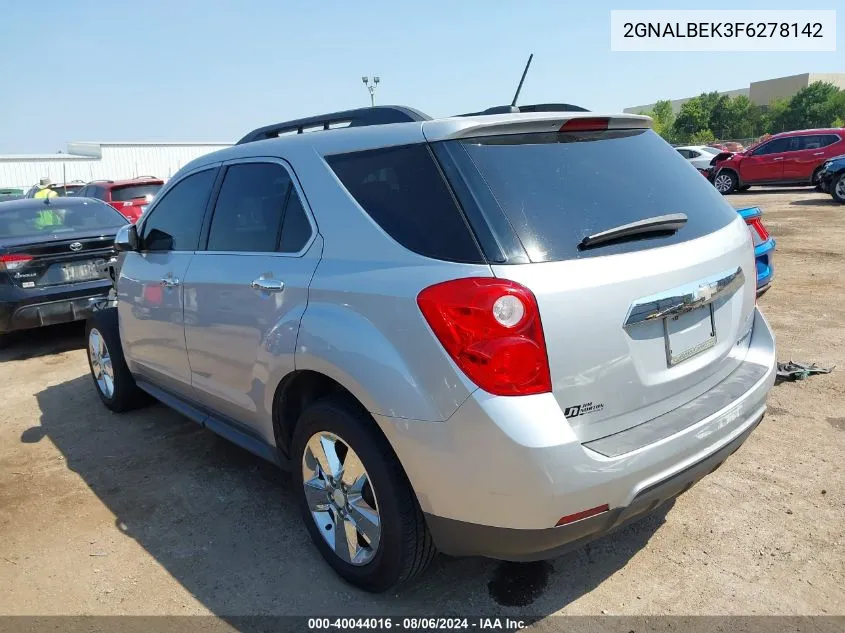 2015 Chevrolet Equinox 1Lt VIN: 2GNALBEK3F6278142 Lot: 40044016