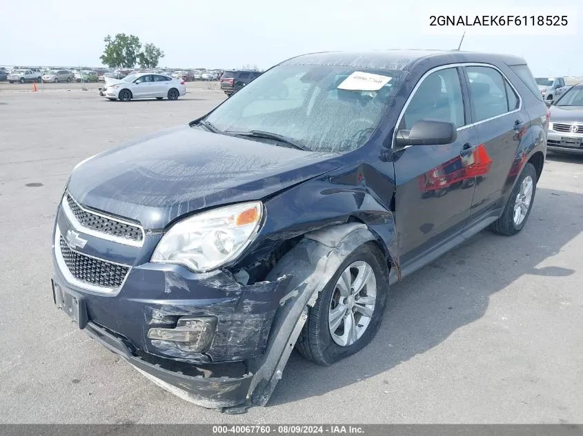 2GNALAEK6F6118525 2015 Chevrolet Equinox Ls