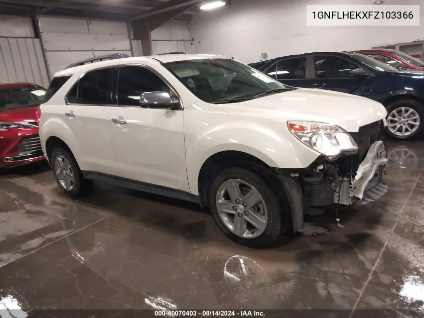 2015 Chevrolet Equinox Ltz VIN: 1GNFLHEKXFZ103366 Lot: 40070403